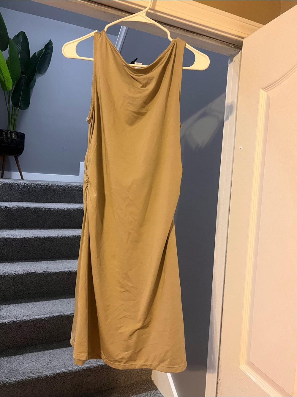 Marshalls Sleeveless Taupe Midi Dress